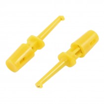 10 x Plastic Multimeter Test Hook Clip Grabber Yellow 1.6" for PCB SMD IC