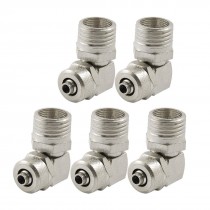 5 x 1 4" Male Thread 6mm Pipe Air Pneumatic L Shaped Quick Couplers