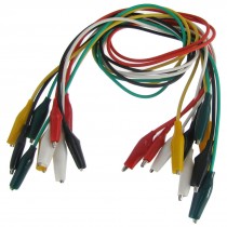 10Pcs Double-ended Test Leads Alligator Crocodile Roach Clip Jumper Wire 45cm