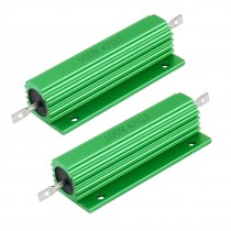 100W 47 Ohm Green Aluminum Housed Wirewound Resistors 2 Pcs