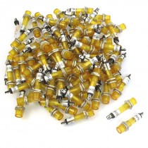 100 Pcs 6.5mm Hole 2 Pins DC 24V Yellow Pilot Light Signal Indicator Lamp