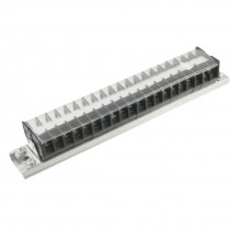 660V 15A Aluminum DIN Rail Base 20 Position Screw Terminal Barrier Strip