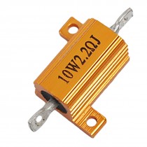 10W 2.2 Ohm 5% Aluminum Wire Wound Resistor Gold Tone