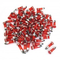 100 Pcs DC 24V 10mm Holing Red Illuminated Signal Indicator Pilot Lamp XD10-1