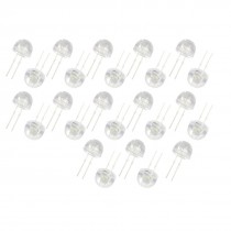 25 Pcs 3.5V 9mm Hat Dia 2 Pin LED Light Emitting Diode White