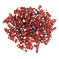 100 Pcs 9.5mm Hole 2 Pins DC 12V Red Illuminated Pilot Signal Indicator Lamp