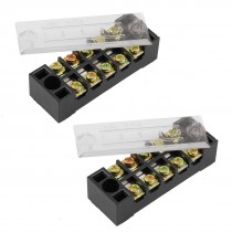 2 Pcs Dual Rows 5 Positions 5P Terminal Blocks Barrier 600V