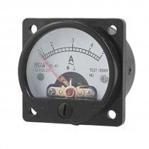 Class 2.5 Accuracy AC 0-5A Round Analog Panel Meter Ammeter Black