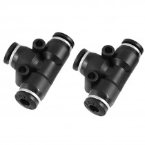 Blk 4mm Push In Connector T Joint Quick Fittings 2 Pcs