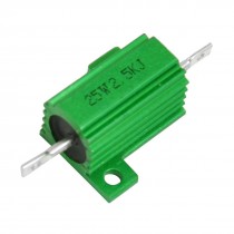 25W 2.5K Ohm 5% Wirewound Aluminum Housed Power Resistor Green