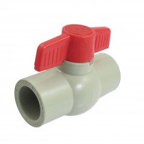 Red Handle 31mm x 31mm Slip Ends Full Port PPR Ball Valve