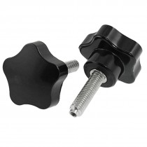 8mm Male Thread 53mm Height Screw On Type Star Knob 2 Pcs