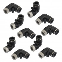 10 Pcs Pneumetic 8mm to 1 8" PT Female Thread Connector Elbow Quick Fittings
