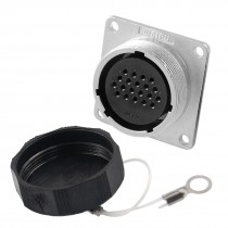 28mm Base 20 Pins Aluminum Capped Aviation Connector Plug