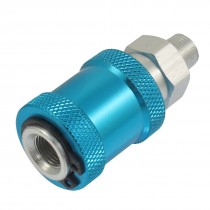 HSV-06 G1/8" M/F Thread Silver Tone Blue Hand Operated Slide Valve