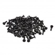 100 Pcs Black Nylon 3.0mm Bottom Dia Push Clips Rivets Fasteners R3080