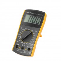 Black Yellow VC830L Volt Ampere Ohm Meter Digital Multimeter w 2 Test Leads