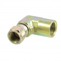 3/8" PT Thread Female to Female Right Angle Hydraulic Adapter Connector