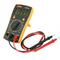Yellow Back Stand Design Handy AC DC Multimeter w 2 Test Leads