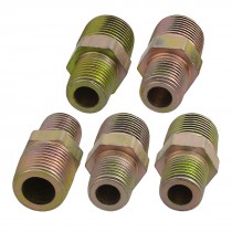 5 x 3/8" x 1/4" PT Male Thread Hex Bushing Air Tube Fittings Connectors