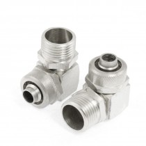 8mm x 12mm Tube 3 8" PT Thread 90 Degree Elbow Quick Coupling 2 Pcs