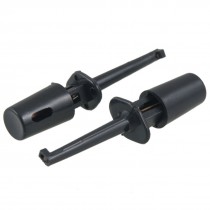 1.6" Long Meter Multimeter Lead Wire Testing Hooks Clip Black 2 Pcs