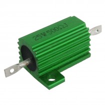 Green Aluminum Housed Wirewound Resistor 25W 500 Ohm 5% Gnoun