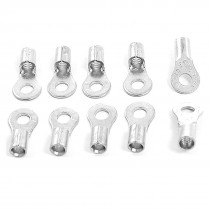 10 Pcs 12-10 AWG Non-Insulated Ring Terminal Connectors