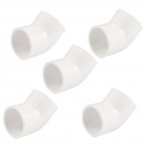 PVC-U 32mm Drainage Pipe Adapter Connector 45 Degree Elbow White 5 Pieces