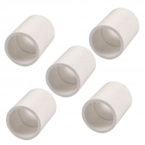 5 Pieces Replacement 25mm Inner Dia PVC Straight Pipe Connector White