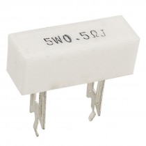 10 Pcs 5W 0.5 Ohm 5% DIP Wirewound Ceramic Cement Resistor