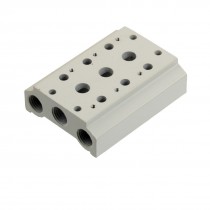 G1 4 Tube Hole Aluminum Pneumatic 3 Stations Solenoid Valve Base