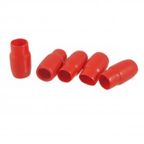 5 Pcs Red Flexible PVC Insulated Dustproof Alligator Clip Covers