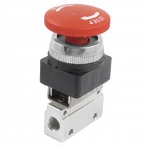1/8" PT Thread Three Way Two Position Red Head Momentary Pneumatic Valve MOV-03