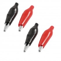 6 Pcs Plastic Cover Test Lead Battery Alligator Clips Clamps 42mm