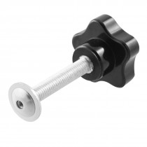 10mm Dia Male Thread Star Clamping Knob Black Silver Tone