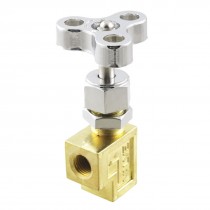 Right Angle Pneumatic Control Pressure Gauge Stop Valve 1/4 PT