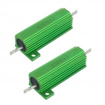50W 50K Ohm Screw Tap Mounted Aluminum Housed Wirewound Resistors 2 Pcs