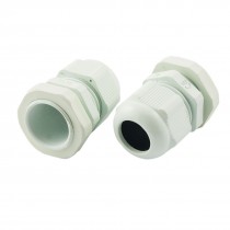 7-12mm Cables Waterproof PG16 Plastic Glands White 2 Pcs