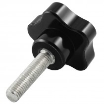 10mm 0.39" Dia Male Thread Screw On Star Knob Black