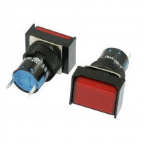 2 Pcs Rectangular Red Cap Indicator Light Accident Signal Lamp DC 12V