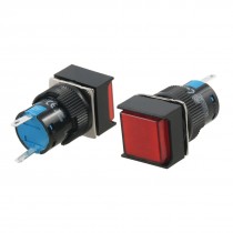 2 Pcs DC 12V Red Square Cap Indicator Light Accident Signal Lamps