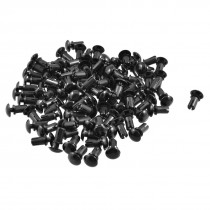 100 Pcs Black Nylon 5.0mm Bottom Dia Push Clips Rivets Fasteners R5085
