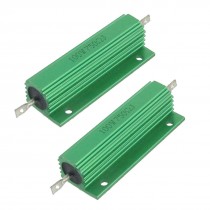100W 750 Ohm Screw Tap Mounted Aluminum Housed Wirewound Resistors 2 Pcs