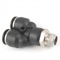 Pneumatic 14mm Thread 10mm Push In Y Shape Connector