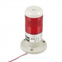 DC 24V Red LED Bulb Industrial Signal Tower Indicator Light w Double Wires