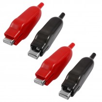 5 Pairs Red Black Plastic Boots Coated Metal Alligator Clips 77mm