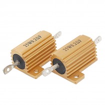 2 Pcs Aluminum Clad Wirewound Resistors 25W 0.2 Ohm 1%