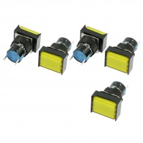 5 Pcs Rectangular Yellow Cap Indicator Light Accident Signal Lamp DC 12V