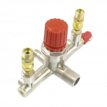 Silver Tone Metal 1/2"PT Air Inlet 1/4"PT Exhaust Gas Valve